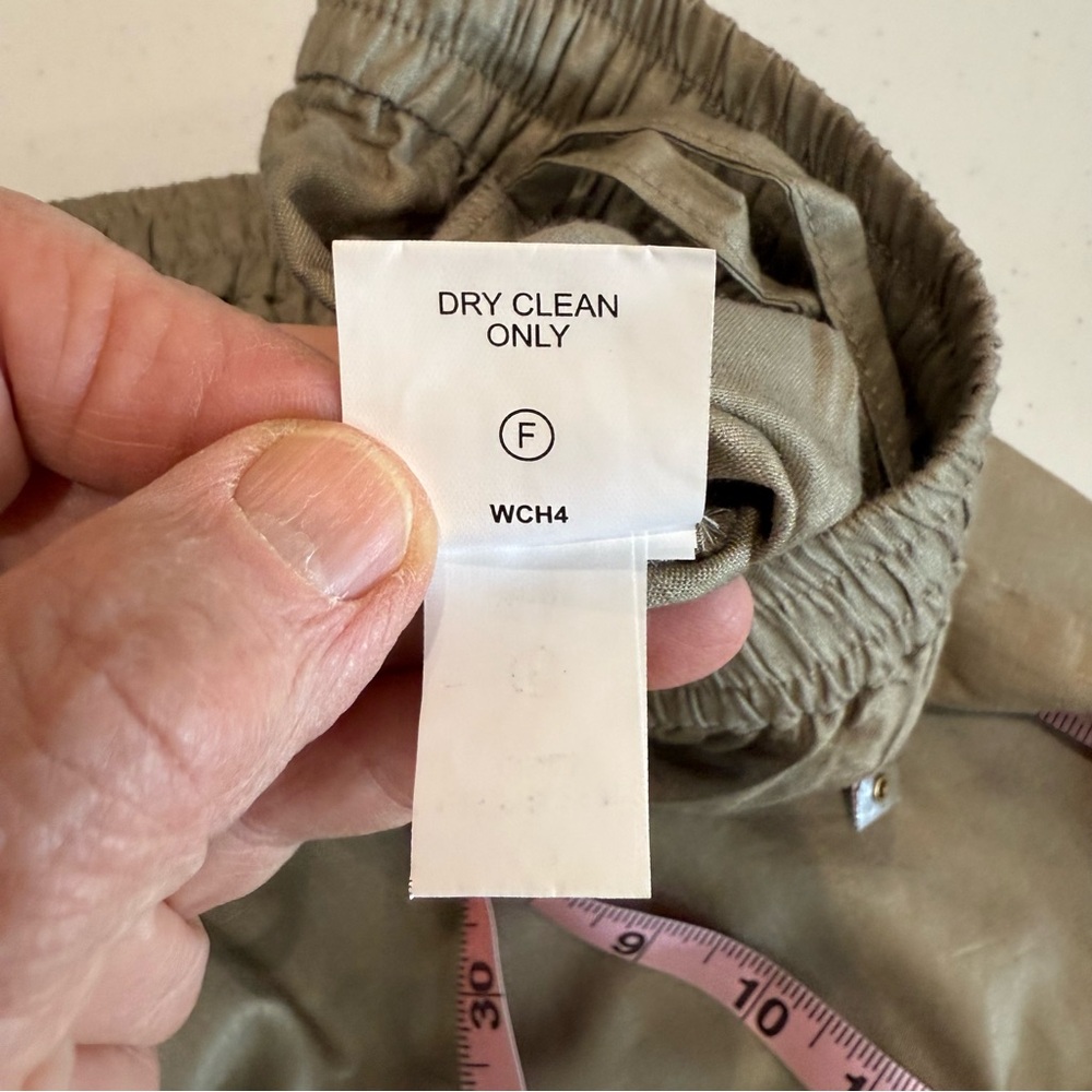 Zuba Palazzo Pants Silk Blend Taupe with Silver Embroidery Pull-on Women’s Large - Picture 12 of 12